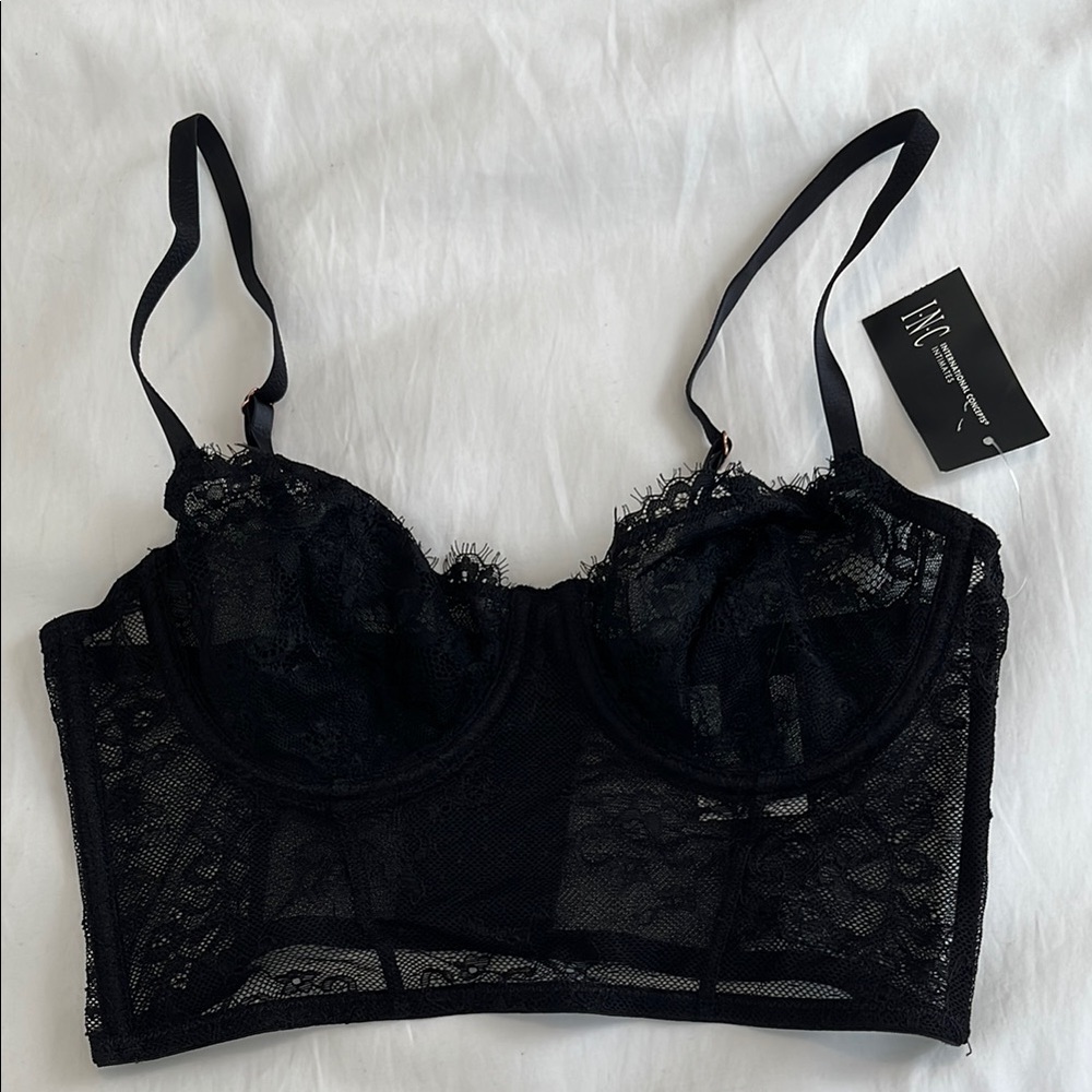 Inc. Black Lace Bralette